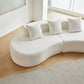 Curved Boneless Couch, Half Moon Sofa, 5 Seat Couch With High Density Foam Filled For Living Room - White - view 3