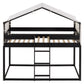 Twin Over Twin Wood Bunk Bed with Tent in Espresso