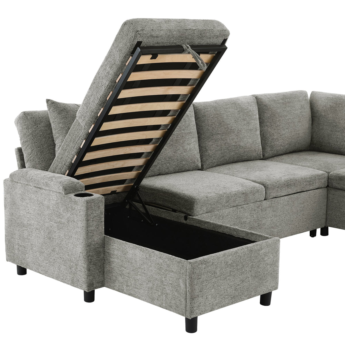 Versatile U-Shaped Sectional Sofa Bed