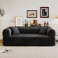 78.8' Compression Sofa,Convertible Floor Sofa Bed-with Pillow Back Support Armrest,Comfy Futon Couch Sleeper Bed,Loveseats Boneless Modular Sectional Sofa,Corduroy fabric,for Living Room,Bedroom,Black