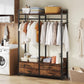 47.2" Rustic Brown Freestanding Closet Organizer