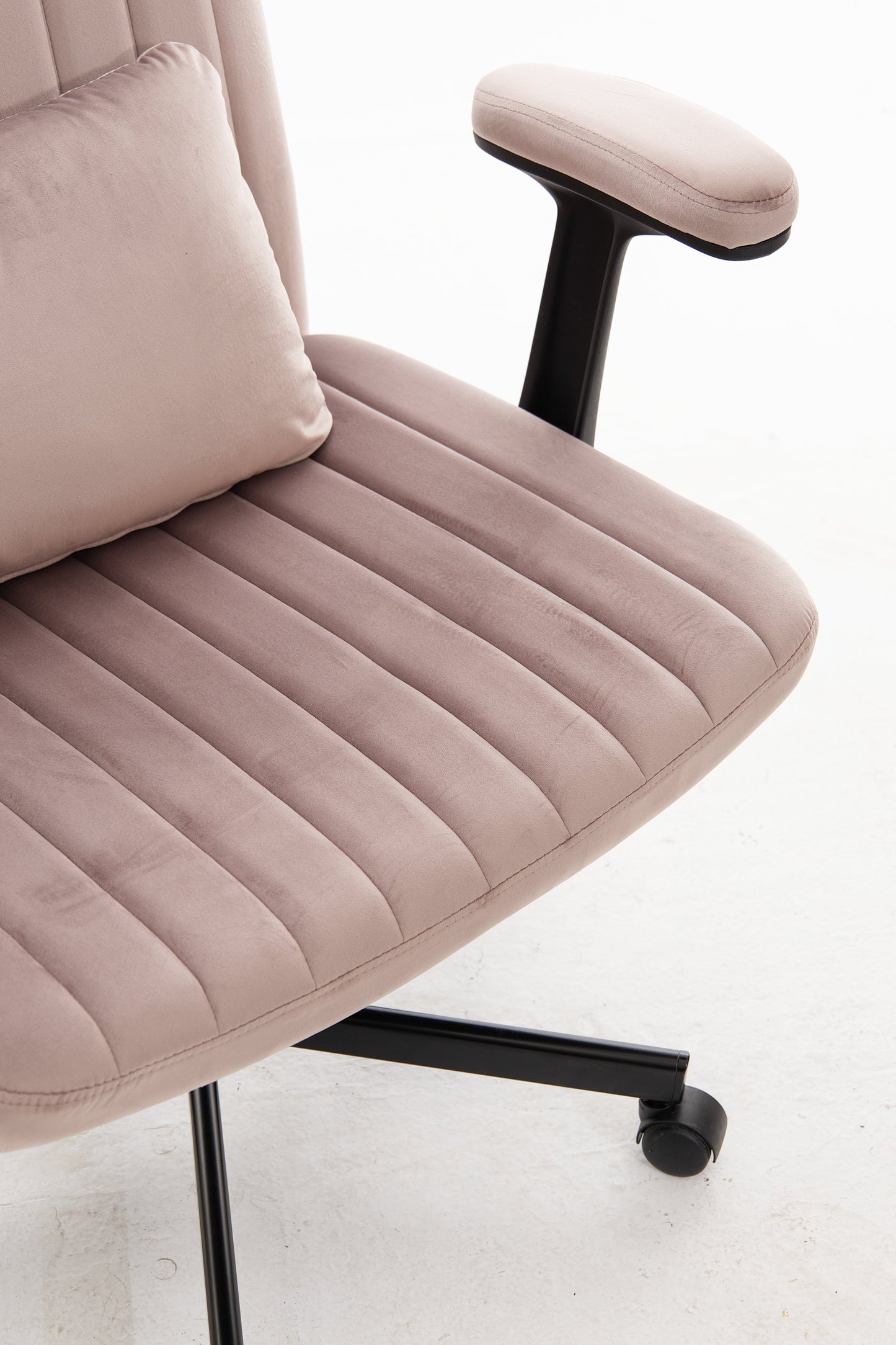 Pink Velvet Criss Cross Armrest Office Chair