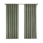 Plaid Rod Pocket and Back Tab Curtain Panel with Fleece Lining Green 50x84