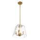 Soiree Four Candle Lights Pendant With Clear Glass - Satin