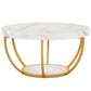 Modern Round Coffee Table - 31.7" 2 Tier Design