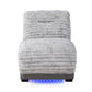 Denise Nickel Accent Chaise With USB
