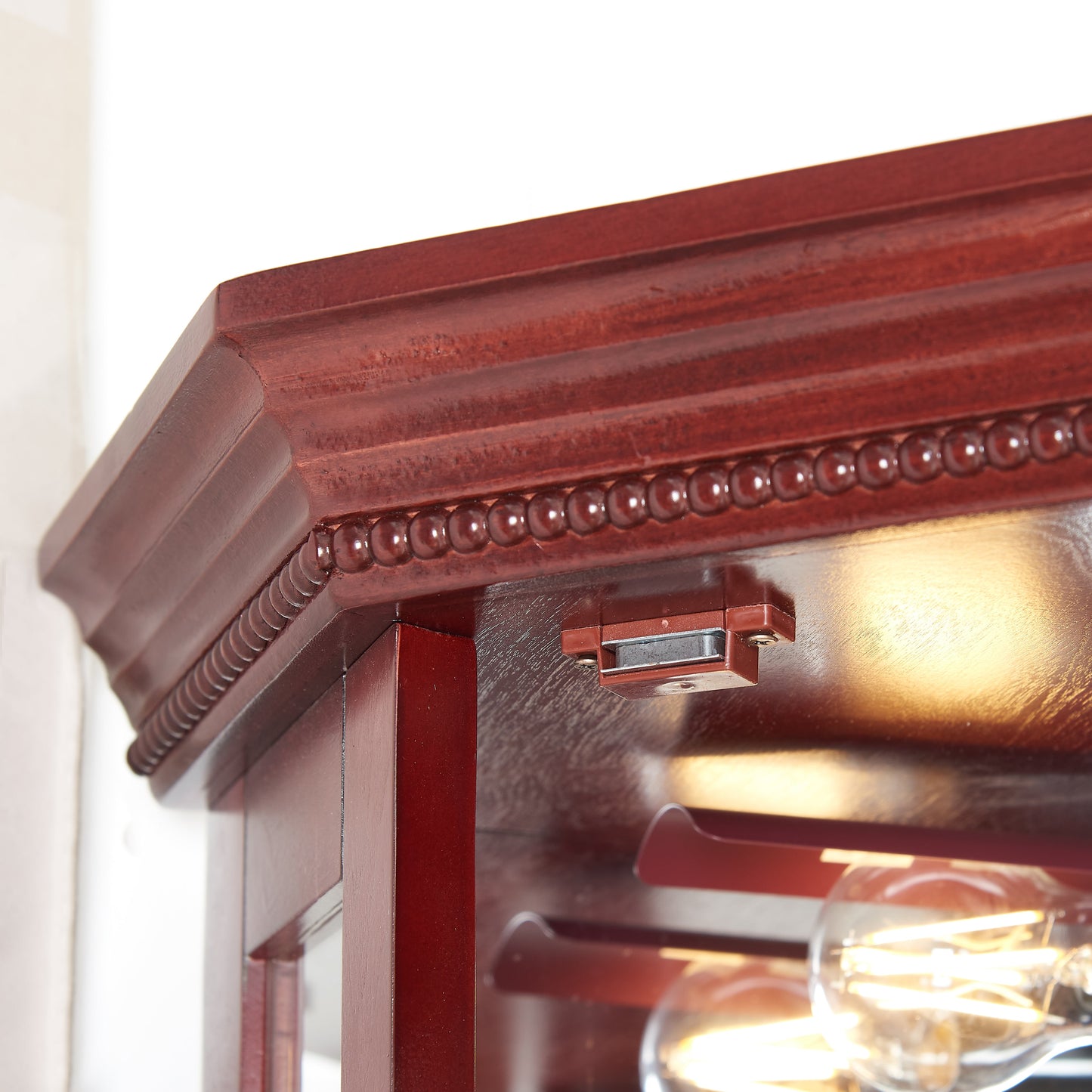 Corner Curio Cabinet with Lights and Adjustable Tempered Glass Shelves