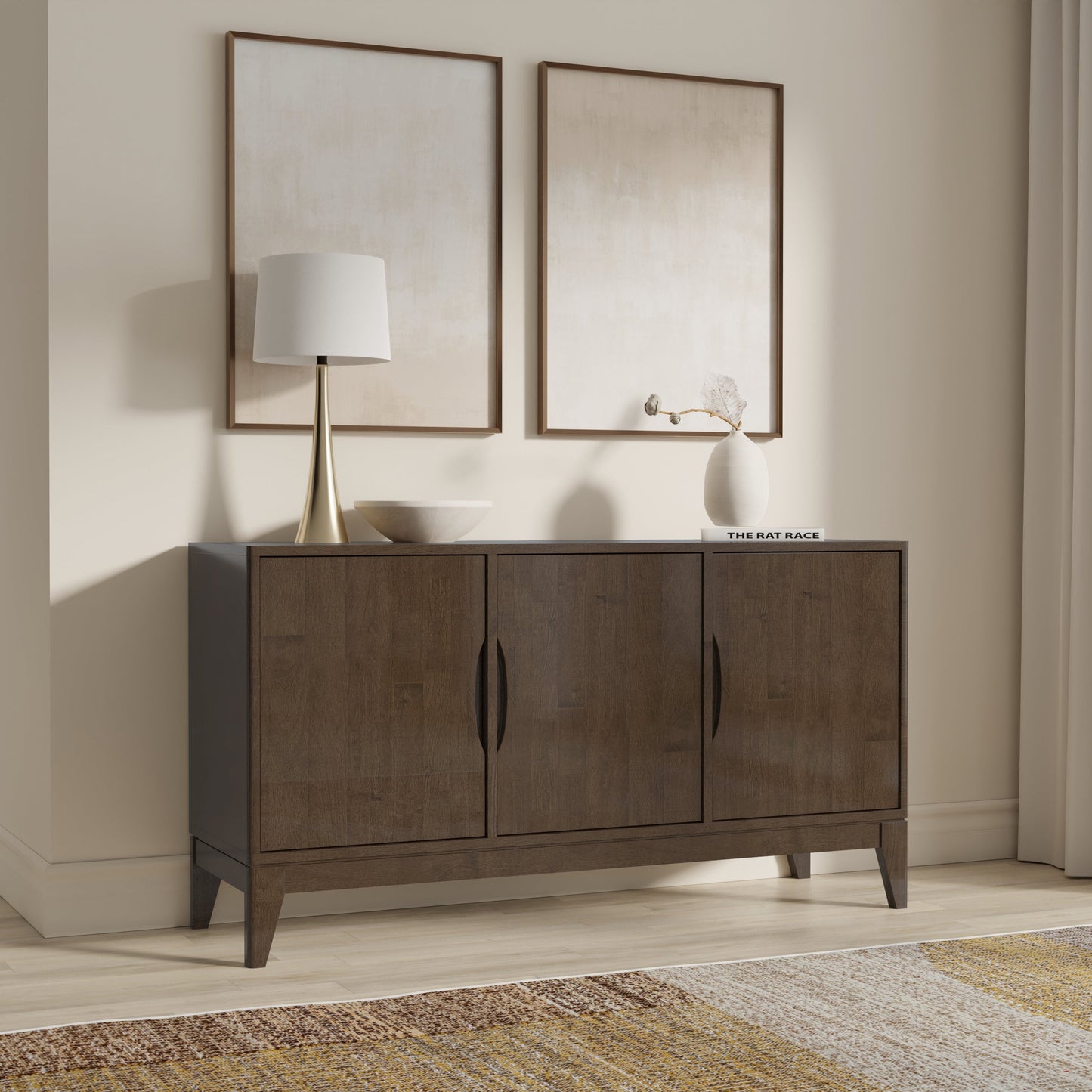 Harper 60 Inch Wide Solid Wood Sideboard Buffet