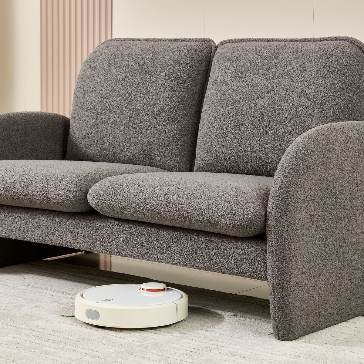 Loveseat Sofa Small Couch For Living Room, Sherpa Fabric Upholstered Loveseat Sofa Couch, Small Loveseat Sofa - view 7