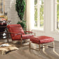 Quinto - Accent Chair - Antique Red Top Grain Leather & Stainless Steel