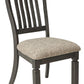 Tyler Creek - Dining UPH Side Chair (Set of 2) - Slatback - Black / Grayish Brown