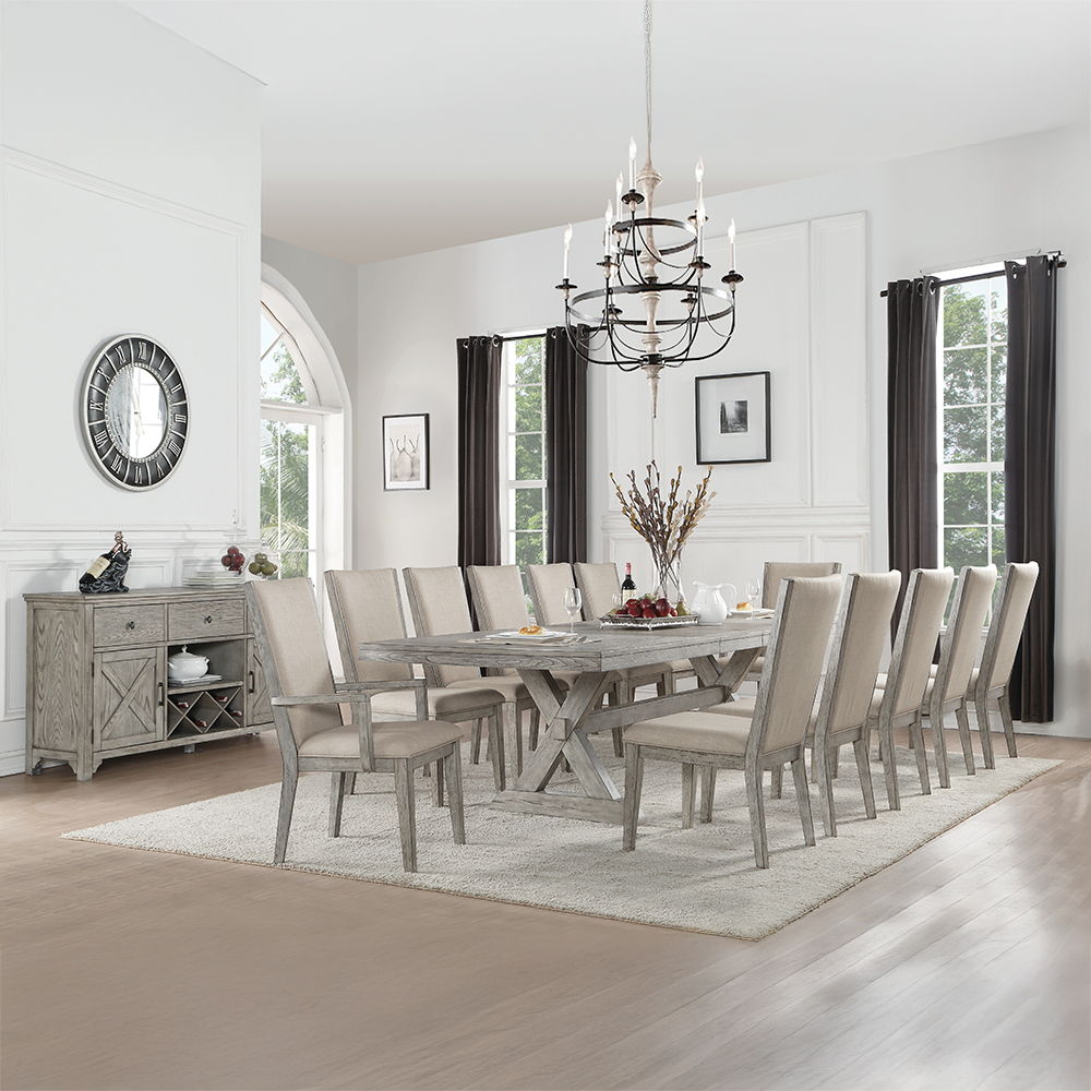 Rocky - Side Chair (Set of 2) - Fabric & Gray Oak