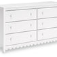 Hallityn - Six Drawer Dresser - White