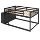 Full Over Full Bunk Bed with 4 Drawers and 3 Shelves - Espresso