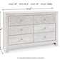 Paxberry - Six Drawer Dresser - Medallion Drawer Pulls - Whitewash