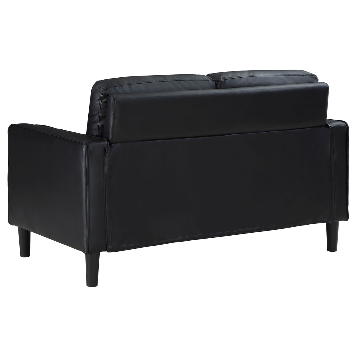 Ruth Upholstered Track Arm Loveseat Black - view 2
