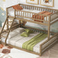 Twin XL Over Queen Bunk Bed with Ladder and Guardrails