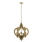 Farmhouse Chandelier, 6 Light Wood Chandelier Pendant Light Fixture With Adjustable Chain For Dining Room - view 9