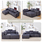 L - Shape Modern Minimalist Modular Sectional Sofa, Upholstered Cloud Couch With Deep Seats - view 8