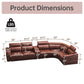 6-Piece Modular Leather Sofa with 2 Cup Holders