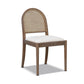 Panama 18.5" Curved Cane Rattan Side Dining Chair, Set of 2