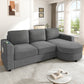 Modern Sectional Sofa with Curved Chaise Lounge