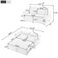 Convertible Sofa Bed Loveseat Sofa With Three USB Ports, Two Side Pockets, Two Cup Holders And 360° swivel - view 6