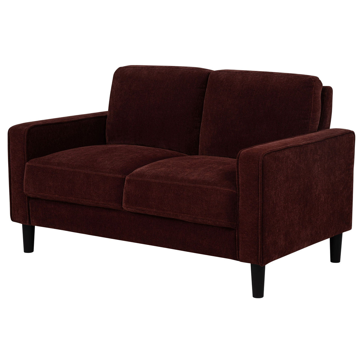 Ruth Fabric Upholstered Track Arm Loveseat Rust Red - view 4