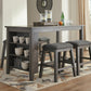 Caitbrook - Rectangular Dining Room Counter Table - Gray