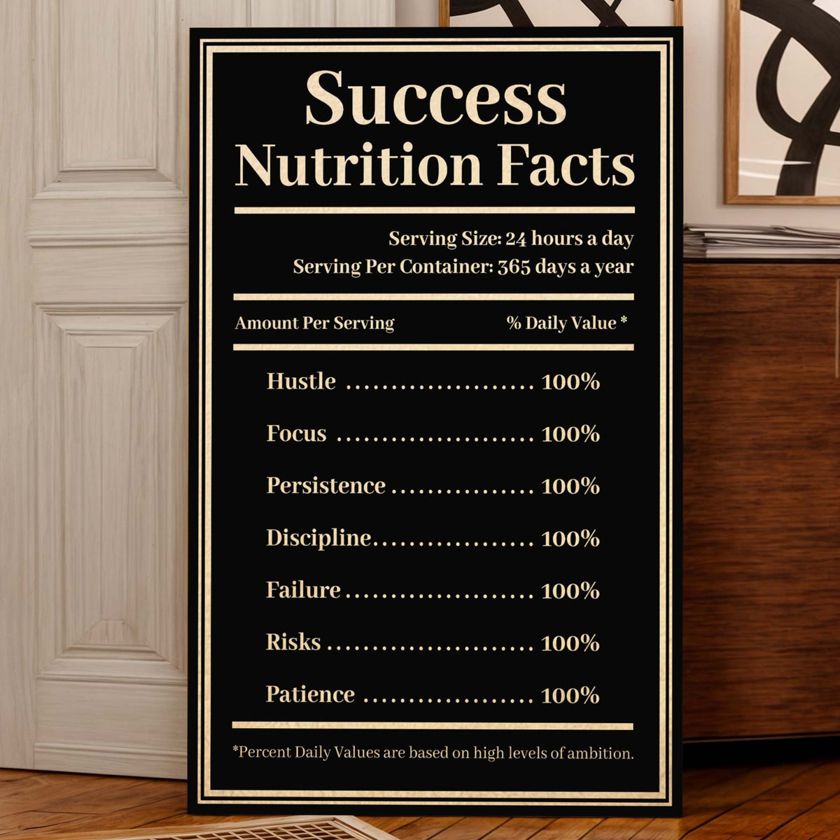 Ingredients For Success Motivational Wall Sign