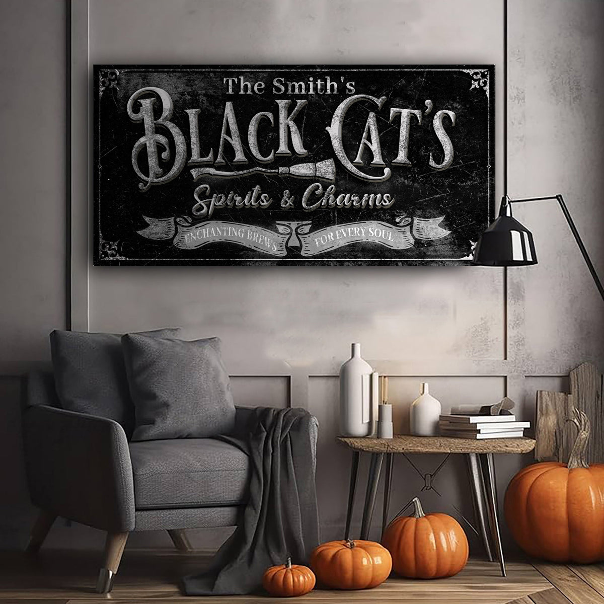 Black Cat’s Spirits & Charms Bar Halloween Sign III - view 2
