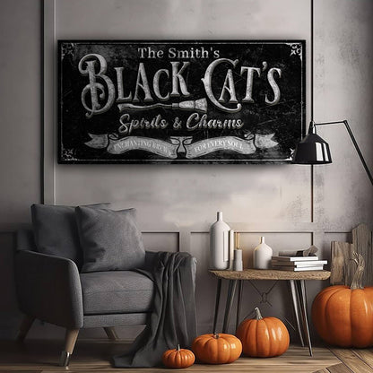 Black Cat’s Spirits & Charms Bar Halloween Sign III - view 2