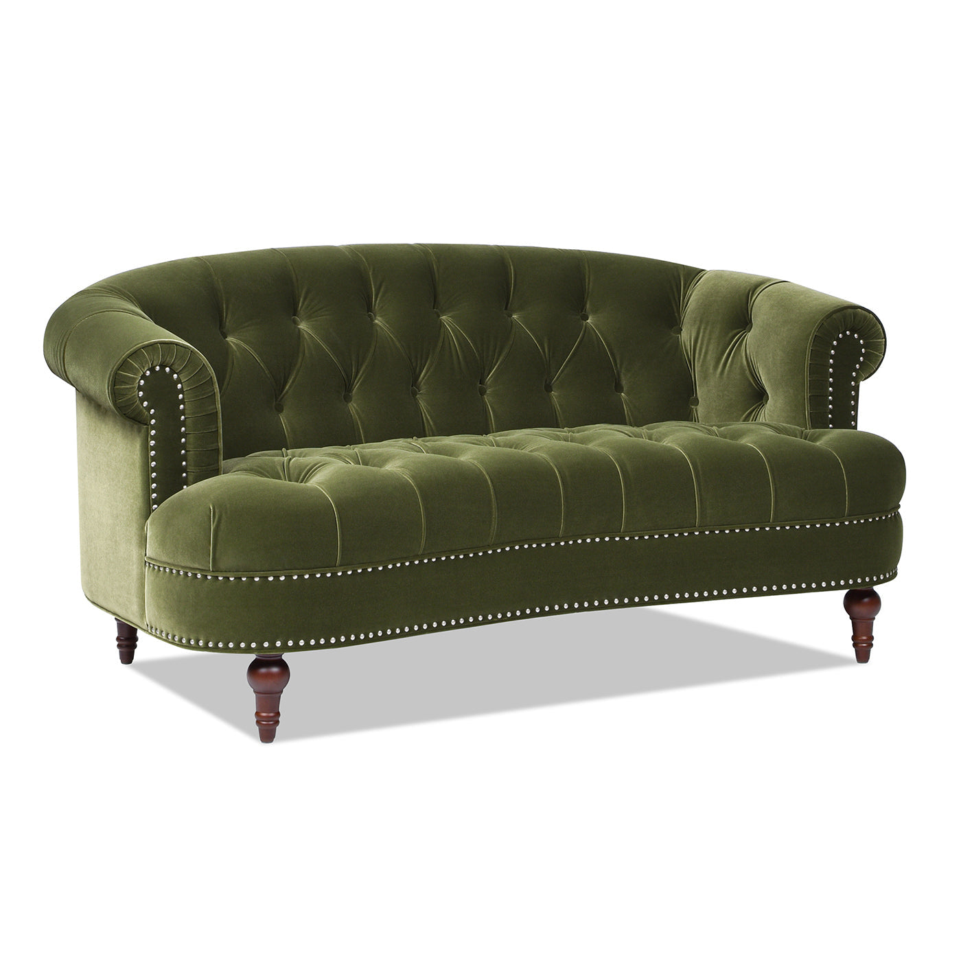 La Rosa Victorian Chesterfield Loveseat, Olive