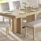 TOPMAX Farmhouse 76.0inch Extendable Wood Dining Table Set for 6