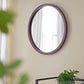 Circle Wall Mirror With Wooden Frame for Living Room