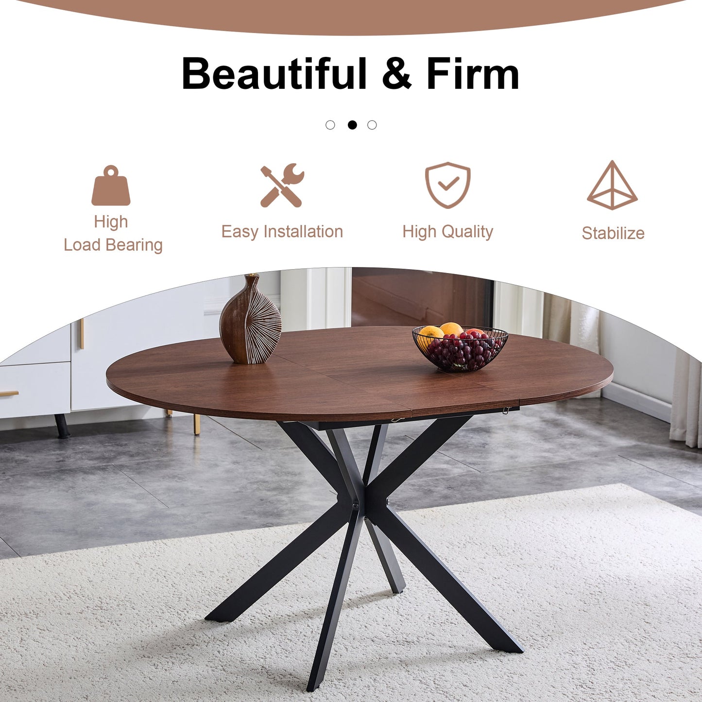 Extendable Round Dining Table (43" to 54")