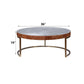 Tamas - 16" Coffee Table - Aluminum & Cocoa Top Grain Leather