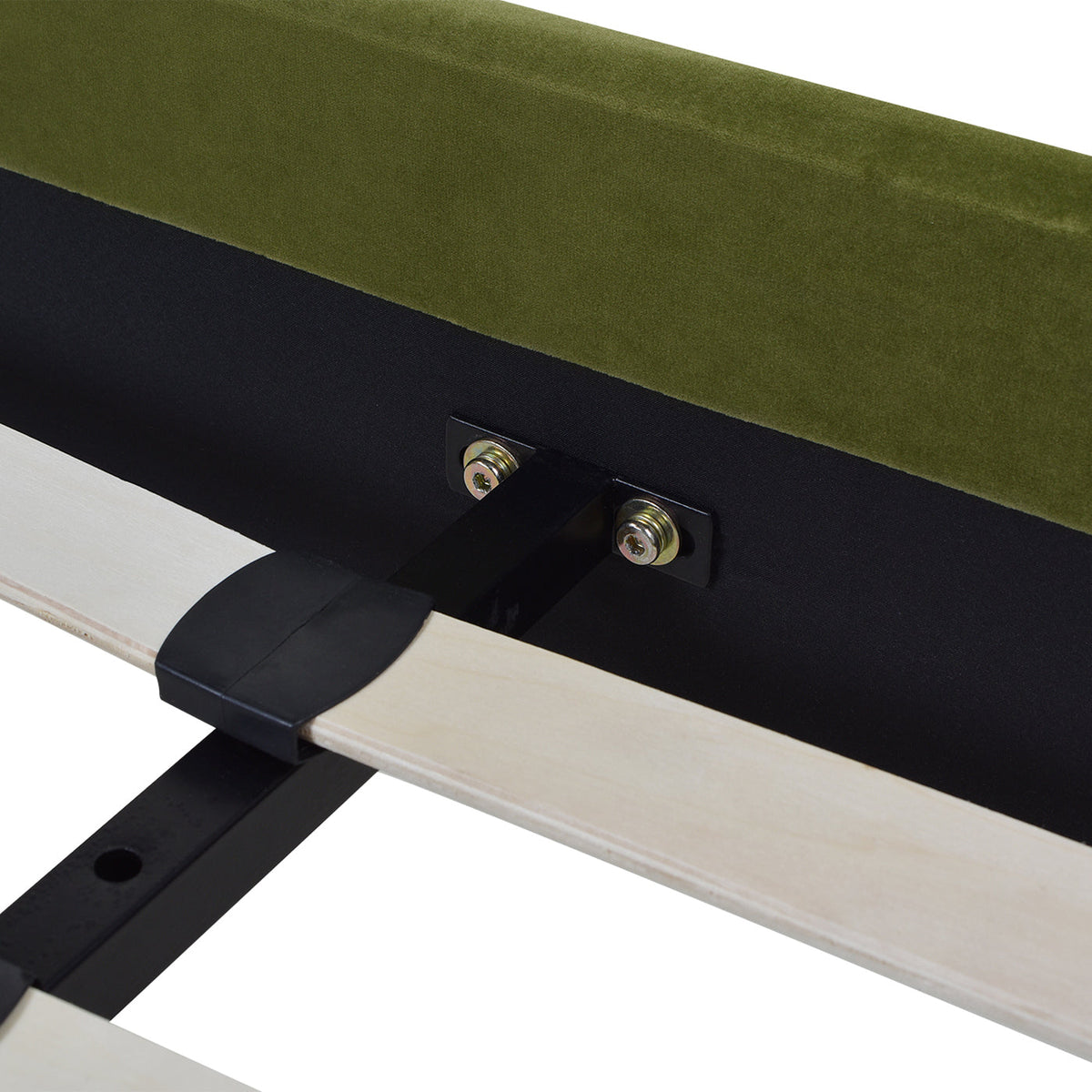 Aspen Vertical Tufted Headboard Platform Bed Set, King, Olive
