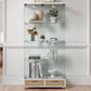 Modern Glass Display Cabinet with Large Drawers