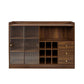 Sideboard With 2 Sliding Striped Glass Doors