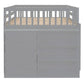 Full Over Full Bunk Bed with 4 Drawers and 3 Shelves - Gray