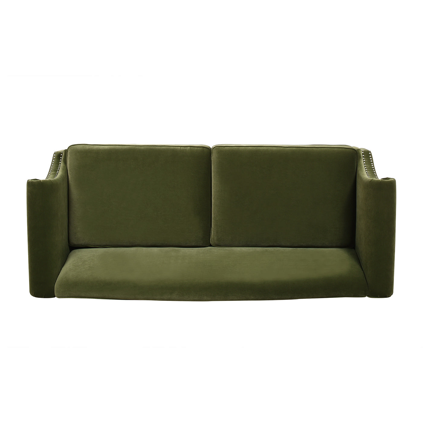 Elaine 77" Camel Back Small Space Sofa, Olive