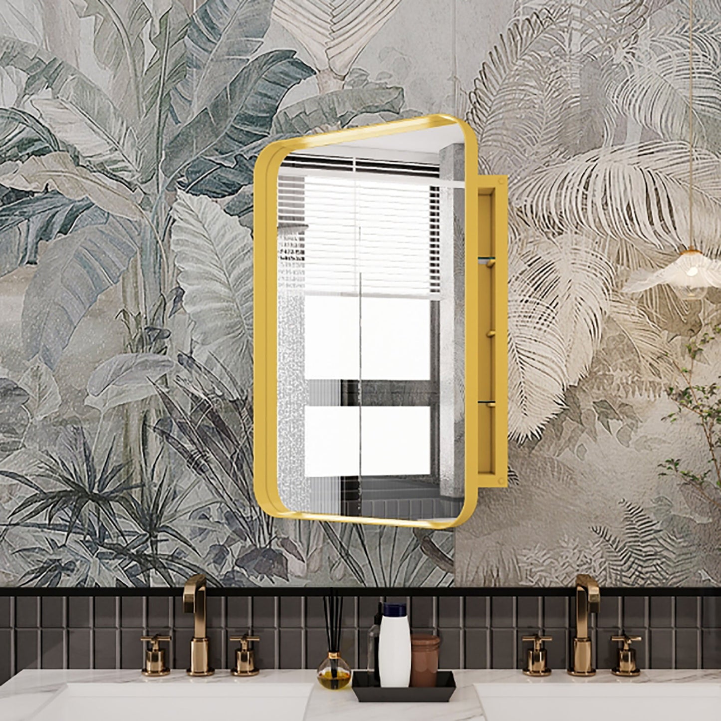 16x24 Inch Recessed Metal Framed Medicine Cabinet