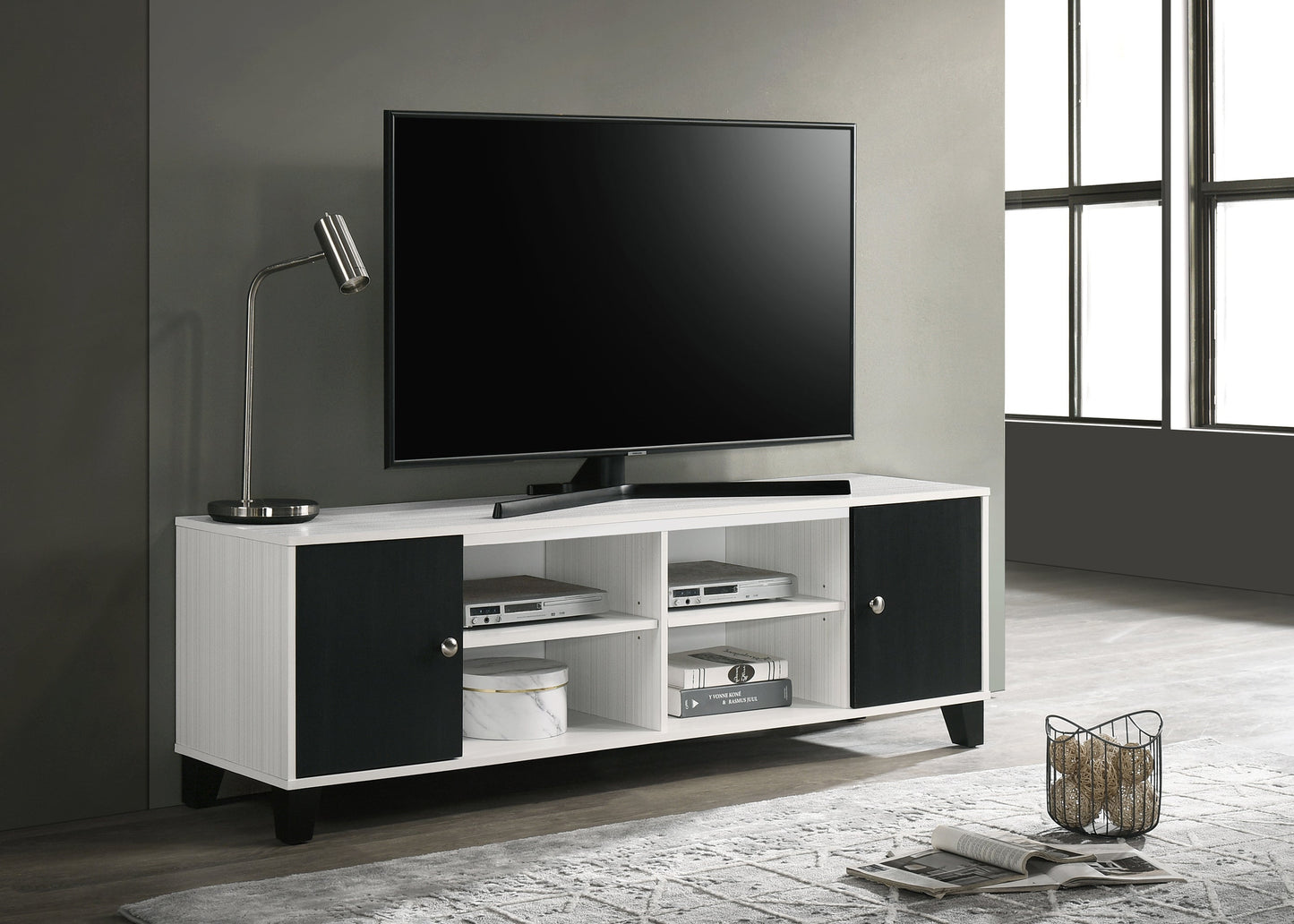 Crisp White TV Stand