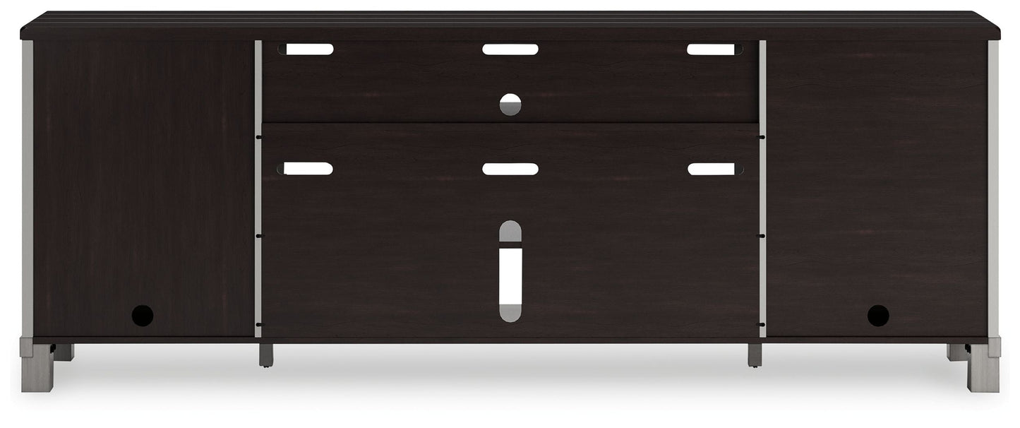 Darborn - XL TV Stand W/Fireplace Option - Gray / Brown