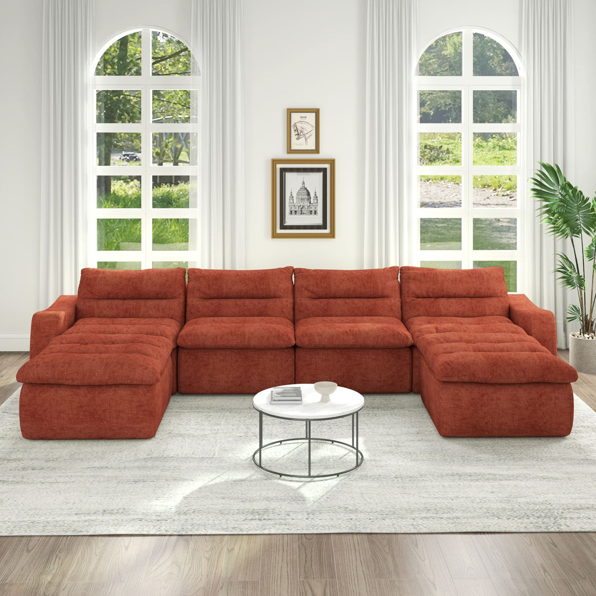 Modern L Shaped Modular Beanbag Sofa, Comfortable Lazy Style, Compression Sponge And Cloth - view 4