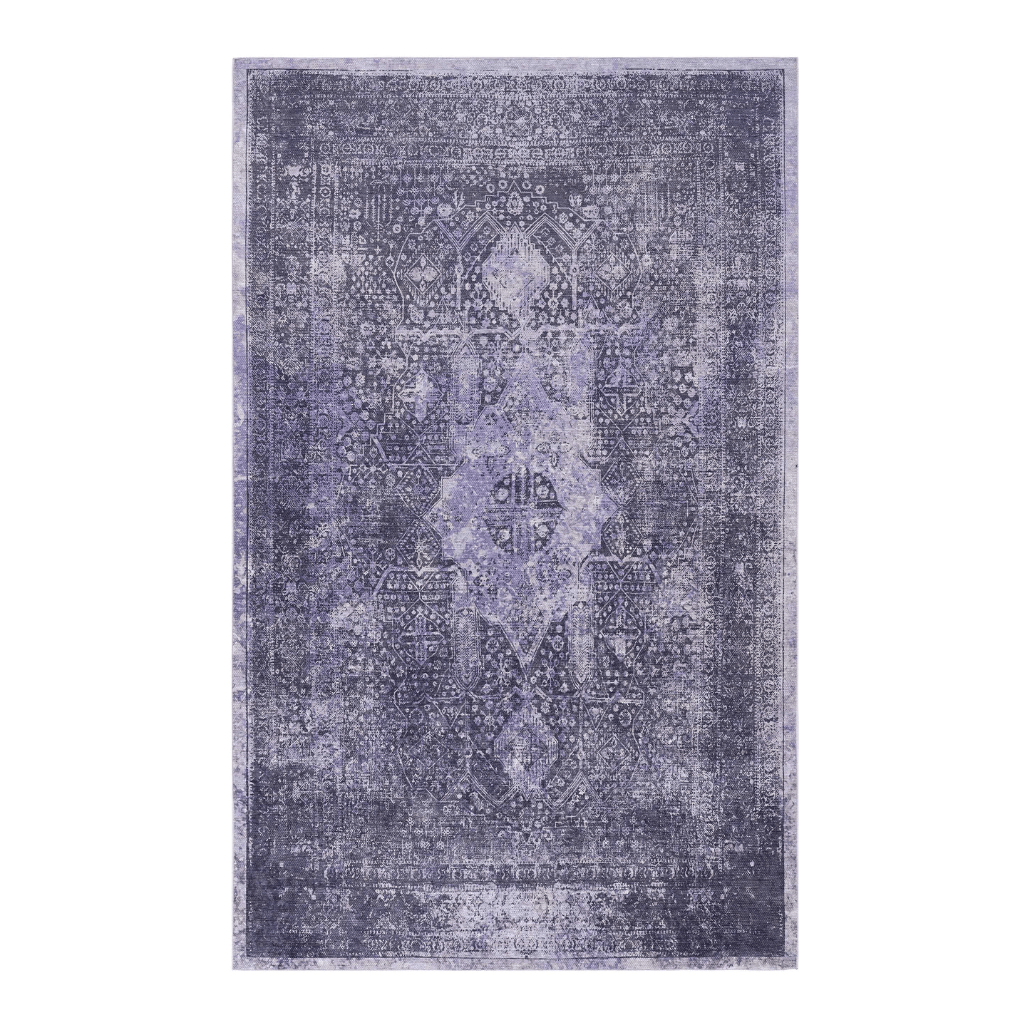 MAVAL Anthracite Washable Rug 2' x 3' Doormat