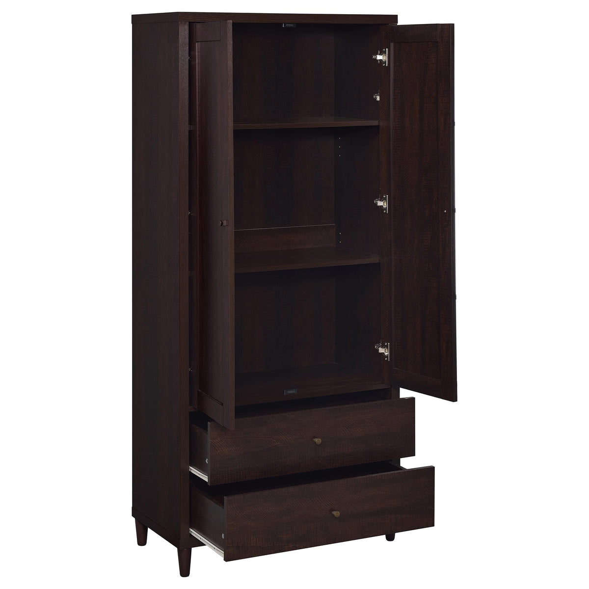 Nestor Tobacco 2-Drawer Tall Accent Cabinet with 2 Doors