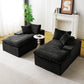 Black Turtle Velvet Double Chaise Lounge