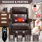 Brown Manual Recliner Chair in Faux Leather